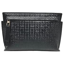 Loewe-Loewe Repeat Anagram Pouch Bag-Black
