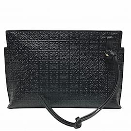 Loewe-Loewe Repeat Anagram Pouch Bag-Black