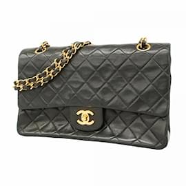 Chanel-Chanel Black Lambskin Shoulder Bag-Black