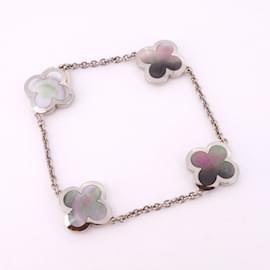 Van Cleef & Arpels-Van Cleef & Arpels 18K White Gold Charm Bracelet-Brown