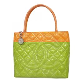 Chanel-Chanel Orange Patent Leather Tote Bag-Orange