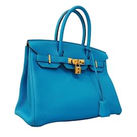 Hermès-Sac à main Hermes Birkin 30 en Bleu Zanzibar-Autre