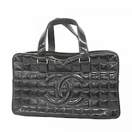 Chanel-Chanel Black Patent Leather Handbag-Black