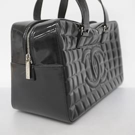 Chanel-Chanel Black Patent Leather Handbag-Black