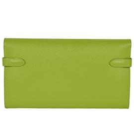 Hermès-Portefeuille Long Kelly Hermes en cuir Epsom orange-Orange