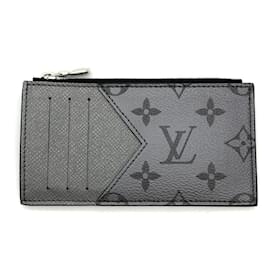 Louis Vuitton-Louis Vuitton Taiga Coin Card Holder-Brown,Silvery