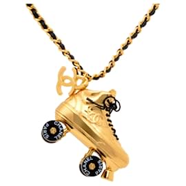 Chanel-Chanel Roller Skate Chain Necklace-Golden