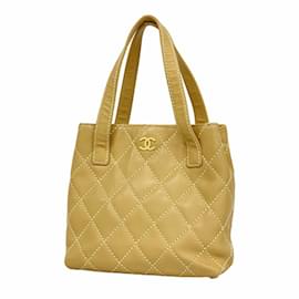 Chanel-Chanel Beige Lambskin Tote Bag-Beige