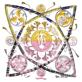 Hermès-Hermes Silk Scarf in Pink Multicolor-Pink,Multiple colors