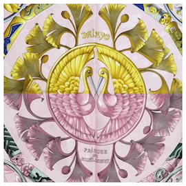 Hermès-Hermes Silk Scarf in Pink Multicolor-Pink,Multiple colors