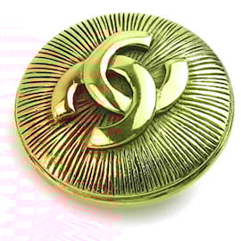 Chanel-Chanel Gold Metal Brooch-Golden