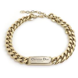 Christian Dior Men's Necklace Silvery Golden