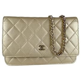 Chanel-Chanel Gold Leather Shoulder Bag-Golden