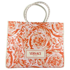 Bolsa tote Versace Rosa Laranja Fora de branco