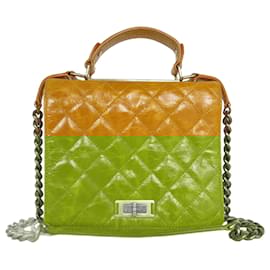 Chanel-Chanel 2.55 Leather Shoulder Bag-Golden,Yellow