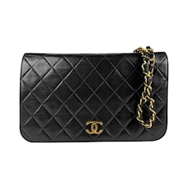 Chanel-Chanel Matelasse Leather Shoulder Bag-Black,Golden