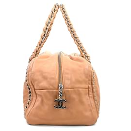 Chanel-Chanel Light Brown Leather Handbag-Light brown