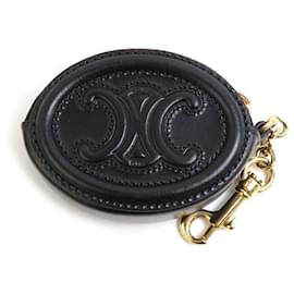 Céline-Celine Black Leather Coin Purse-Black