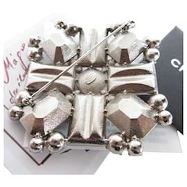 Chanel-Chanel Brooch with Coco Mark-Silvery,Orange