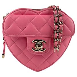 Chanel-Chanel Pink Leather Shoulder Bag-Pink