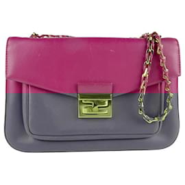 Fendi-Fendi Magenta Leather Shoulder Bag-Other