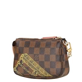 Louis Vuitton-Louis Vuitton Damier Mini Pochette Accessory Pouch-Brown,Damier ebene
