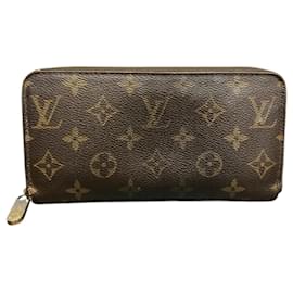 Louis Vuitton-Louis Vuitton Monogram Zippy Wallet M60017-Brown,Monogram