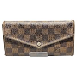 Louis Vuitton-Louis Vuitton Damier Portefeuille Sarah Long Wallet-Brown,Damier ebene