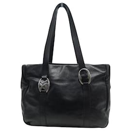 Yves Saint Laurent-VINTAGE YVES SAINT LAURENT SHOPPING RIVE GAUCHE 116154 LEATHER BAG-Black