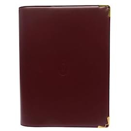 Cartier-NINE VINTAGE AGENDA COVER MUST OF CARTIER NOTEBOOK DIRECTORY LEATHER COVER-Dark red