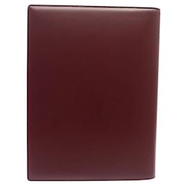 Cartier-NINE VINTAGE AGENDA COVER MUST OF CARTIER NOTEBOOK DIRECTORY LEATHER COVER-Dark red