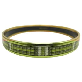Hermès-BRACELET HERMES MOSAIQUES EN EMAIL FIN MULTICOLORE ENAMEL STRAP BANGLE-Doré