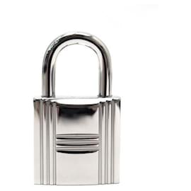 Hermès-NINE HERMES PADLOCKS IN PALLADIUM STEEL 1 KEY 163 FOR KELLY BIRKIN BAG PADLOCK-Silvery
