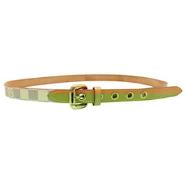 Louis Vuitton-NEW LOUIS VUITTON TRIO 20MM DAMIER AZUR CANVAS BELT SIZE 90-Beige