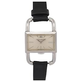 Jaeger Lecoultre-VINTAGE JAEGER-LECOULTRE HERMES ETRIER 23 MM MECHANICAL STEEL WATCH-Silvery