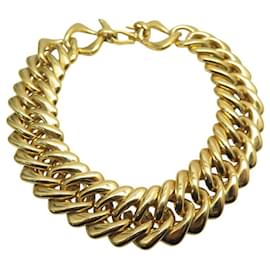 Yves Saint Laurent-VINTAGE YVES SAINT LAURENT NECKLACE CHOKER CHUNKY CHAIN GOOSENS 40 CM-Golden