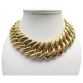 Yves Saint Laurent-VINTAGE YVES SAINT LAURENT NECKLACE CHOKER CHUNKY CHAIN GOOSENS 40 CM-Golden