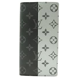 Louis Vuitton-NEW LOUIS VUITTON BRAZZA ECLIPSE SPLIT M63027 BLACK SILVER WALLET-Other