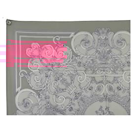 Hermès-HERMES LES TUILERIES JOACHIM METZ 90 CM PINK SILK SCARF-Pink