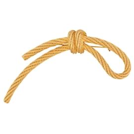 NEUE VINTAGE CHRISTIAN DIOR BROSCHE MARINER KNOT AUS GOLDENEM METALL Golden