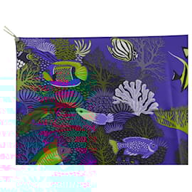Hermès-NINE HERMES SCARF UNDER THE WAVES ALICE SHIRLEY SQUARE 90 SILK NEW SILK SCARF-Multiple colors