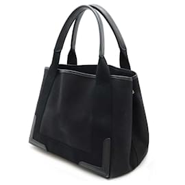Balenciaga-Sac cabas S Logo en toile et cuir Balenciaga-Noir