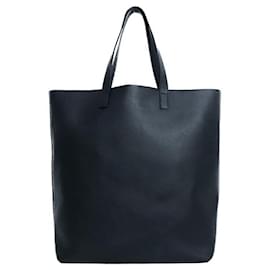 Yves Saint Laurent-Yves Saint Laurent Grain Leather Tote Bag-Blue