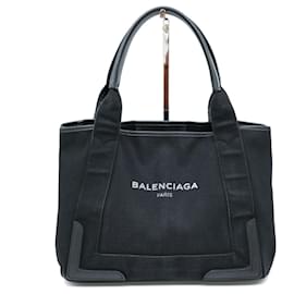 Balenciaga-Sac cabas en denim et cuir Balenciaga-Noir