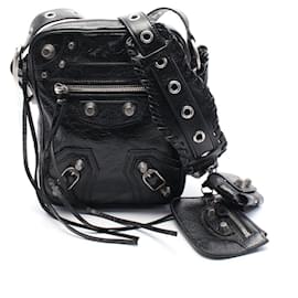 Balenciaga-Sac à épaule en cuir Balenciaga noir-Noir