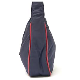 Yves Saint Laurent-Yves Saint Laurent Nylon Leather Shoulder Bag-Blue