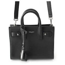 Yves Saint Laurent-Saint Laurent Leather Sac de Jour Nano 2WAY Handbag-Black