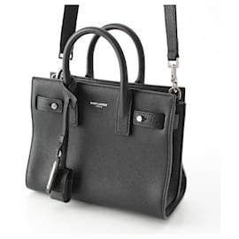 Yves Saint Laurent-Saint Laurent Leather Sac de Jour Nano 2WAY Handbag-Black