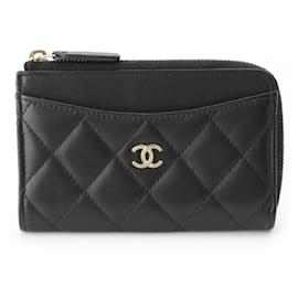 Chanel-Chanel Lambskin Coin Case-Black