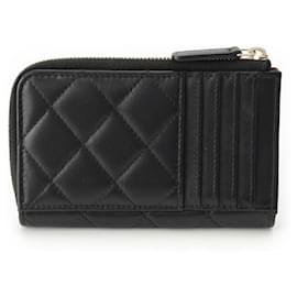 Chanel-Chanel Lambskin Coin Case-Black